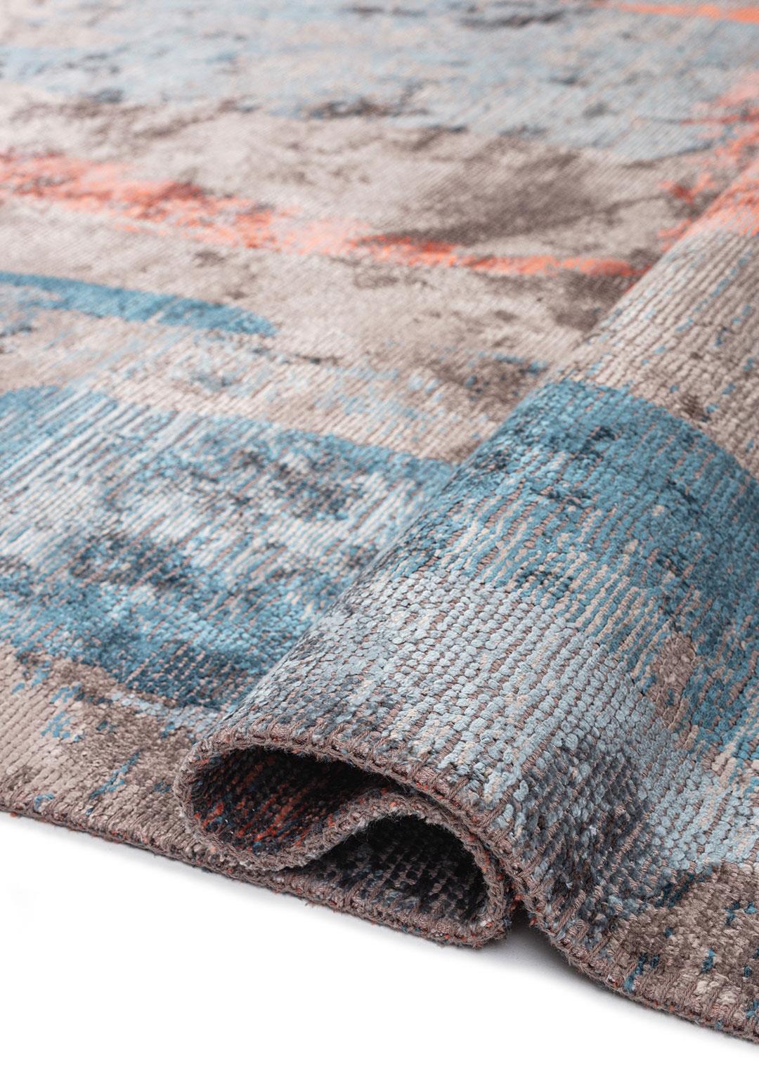 BLISS DARK GREY - PETROL - BLUE - CORAL RUG