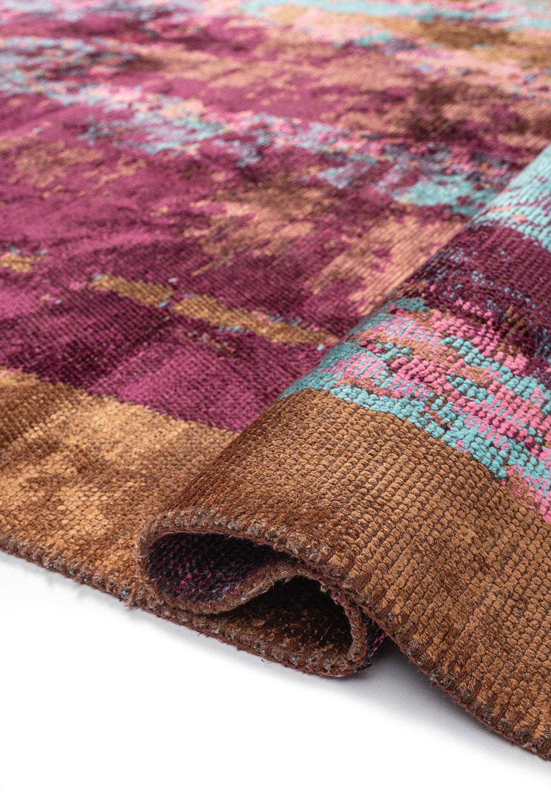 NICE TURQUOISE - DARK DAMSON - PINK - CACAO RUG