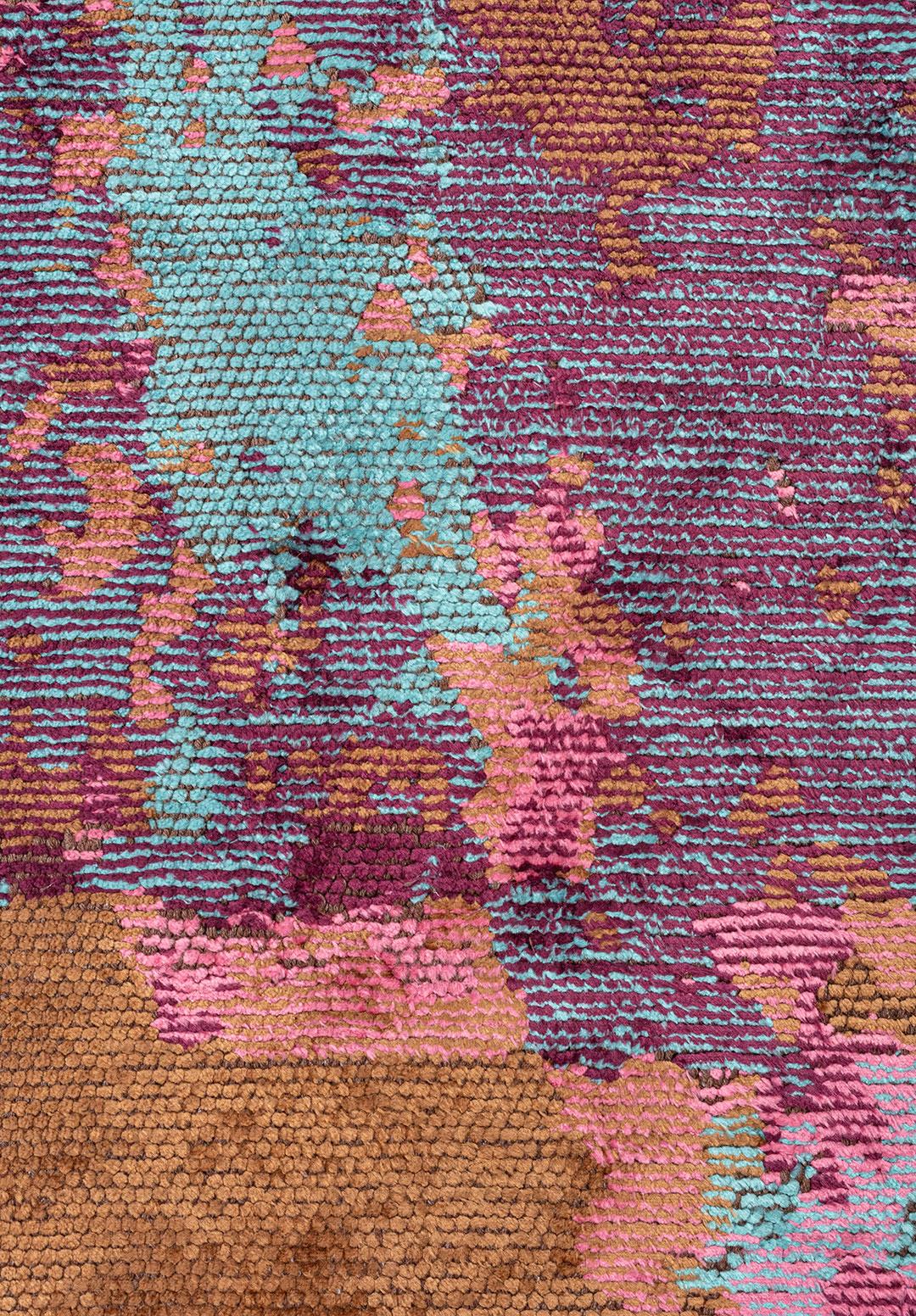 NICE TURQUOISE - DARK DAMSON - PINK - CACAO RUG
