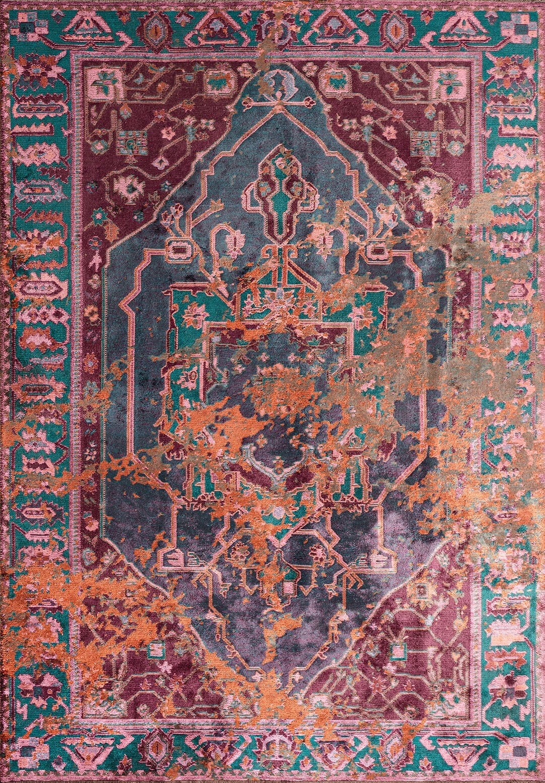 MONARCH ERA PAS - KOYU TURKUAZ - KOYU MÜRDÜM - PEMBE HALI