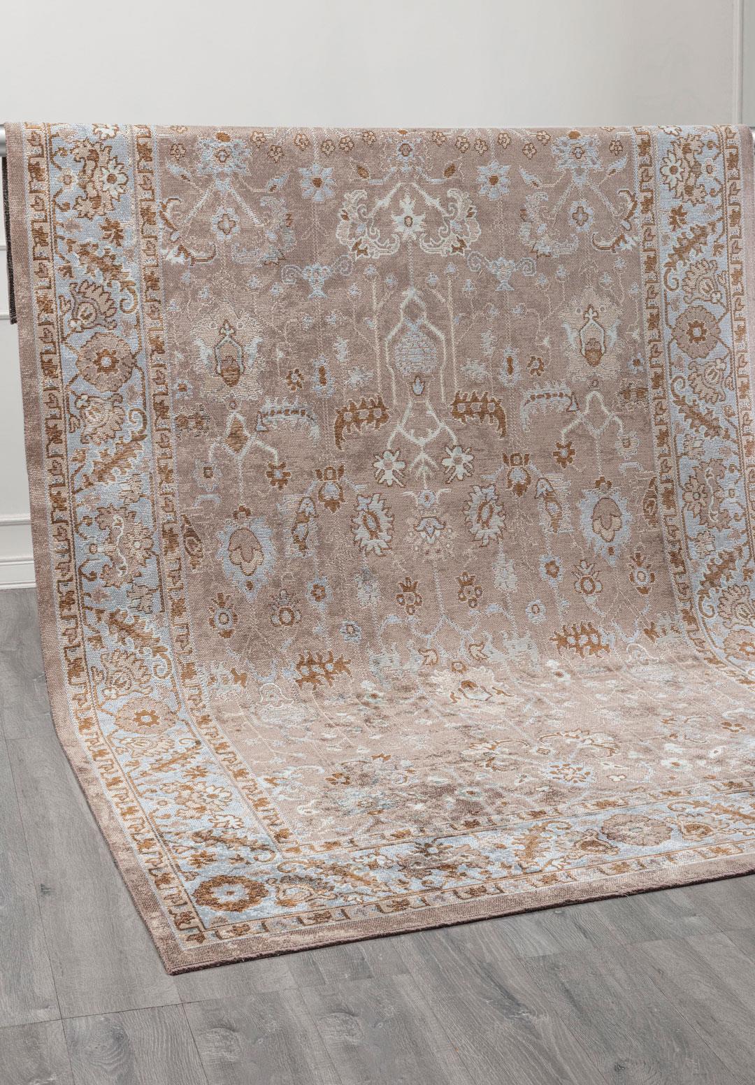 EPHESUS CREAM - ICE BLUE - NOUGAT - CACAO RUG