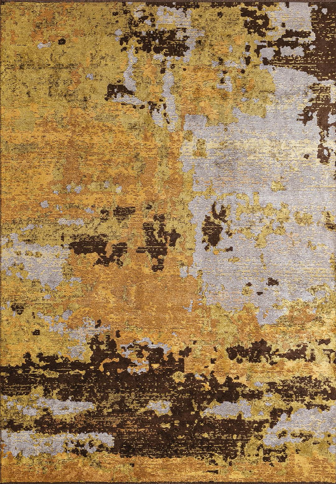 QUASAR MUSTARD - LIGHT GREY - DARK BROWN - YELLOW RUG