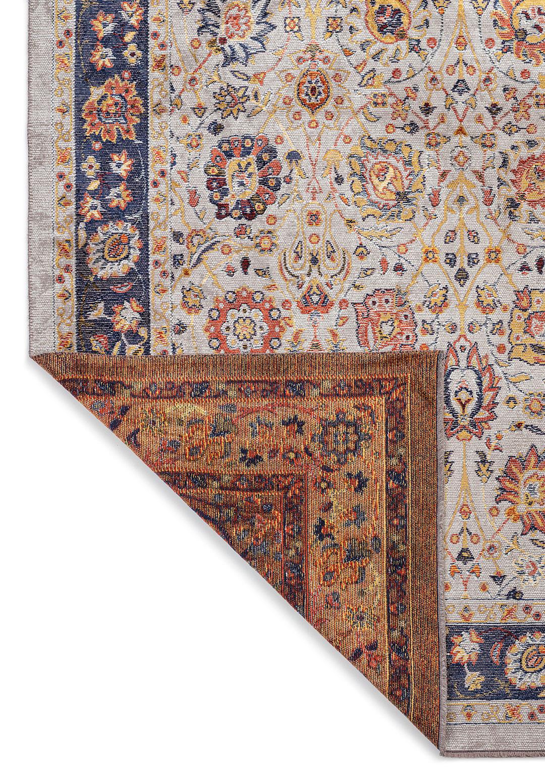 DAHLIA KEMİK - GOLD - KOYU KİREMİT - KOYU LACİVERT HALI