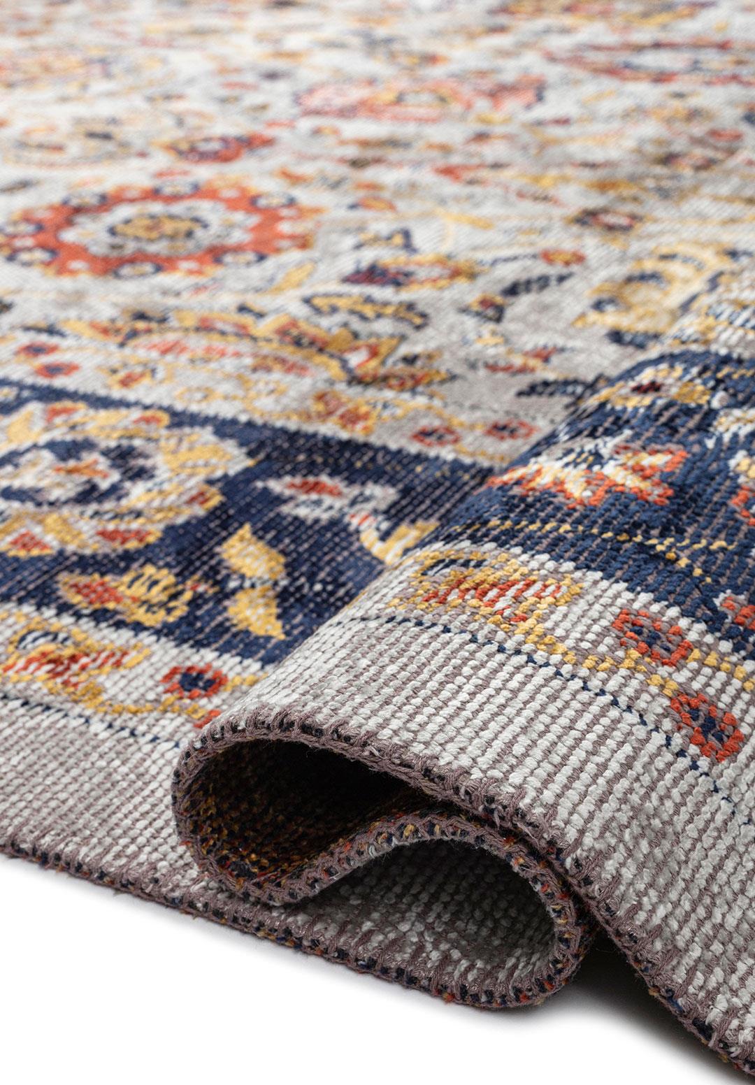 DAHLIA KEMİK - GOLD - KOYU KİREMİT - KOYU LACİVERT HALI