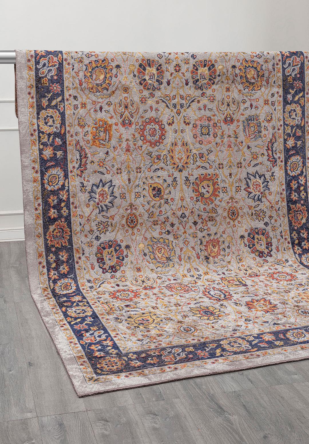 DAHLIA KEMİK - GOLD - KOYU KİREMİT - KOYU LACİVERT HALI