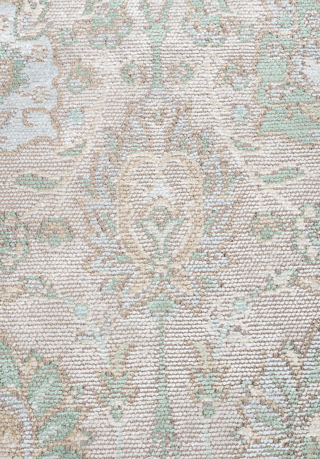 DAHLIA BONE - RIVER GREEN - ICE BLUE - BEIGE RUG