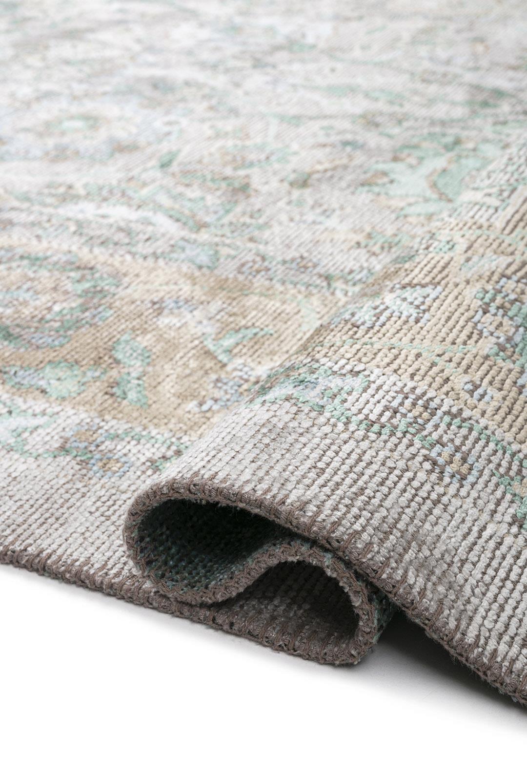 DAHLIA BONE - RIVER GREEN - ICE BLUE - BEIGE RUG
