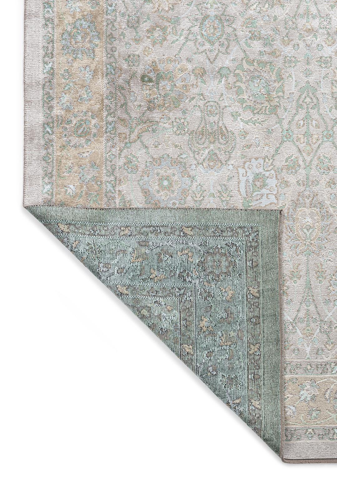DAHLIA BONE - RIVER GREEN - ICE BLUE - BEIGE RUG