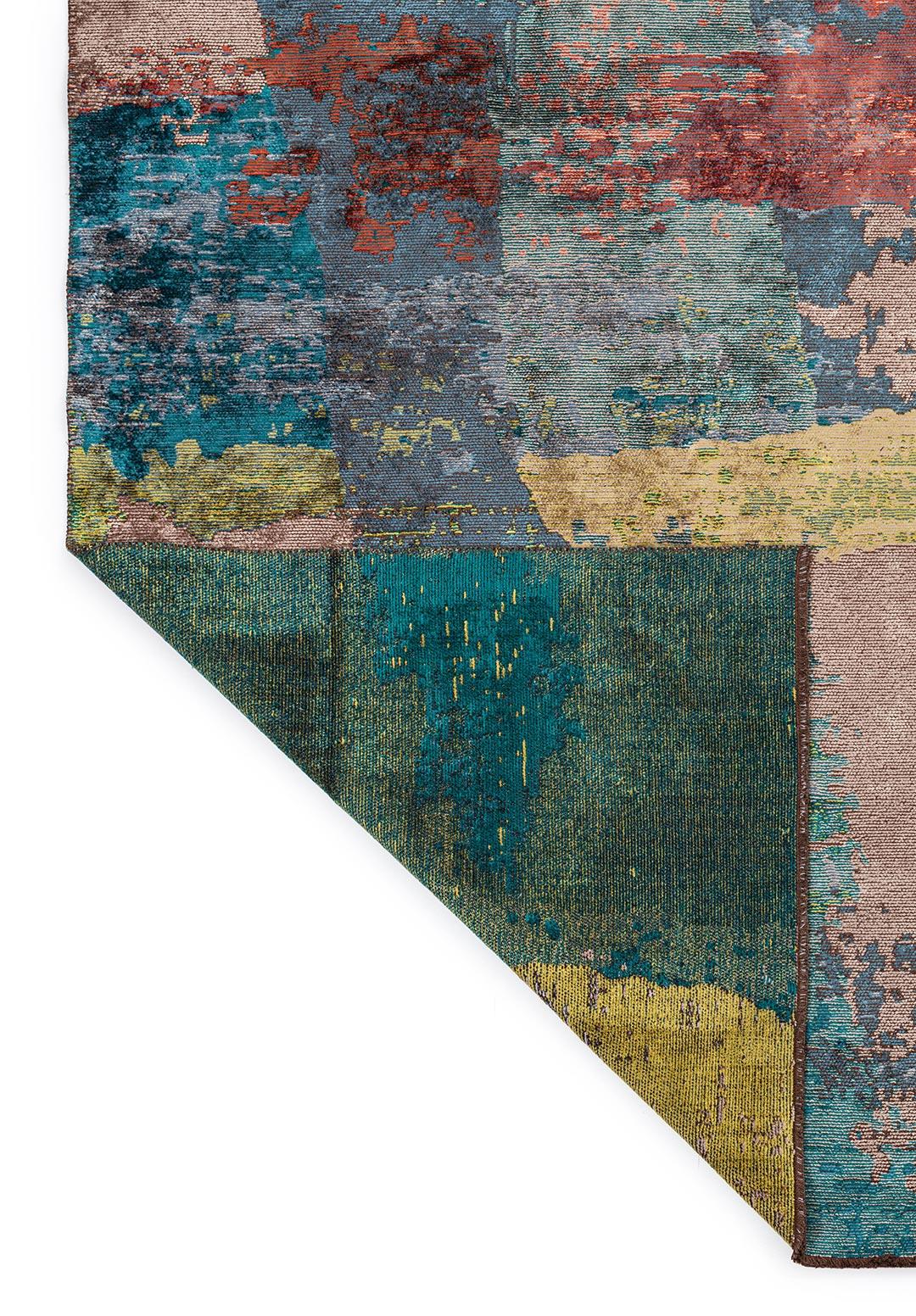 LUSH PETROL - DARK TURQUOISE - KIWI - NOUGAT - RUST - ORANGE RUG