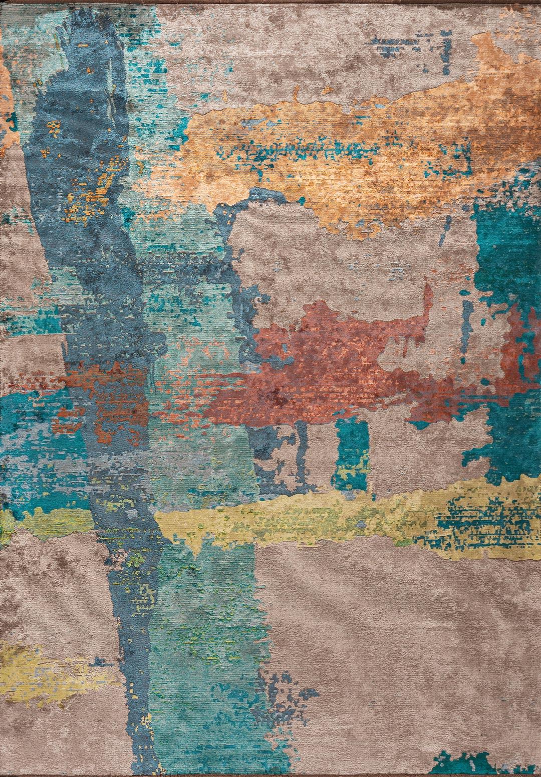 LUSH PETROL - DARK TURQUOISE - KIWI - NOUGAT - RUST - ORANGE RUG