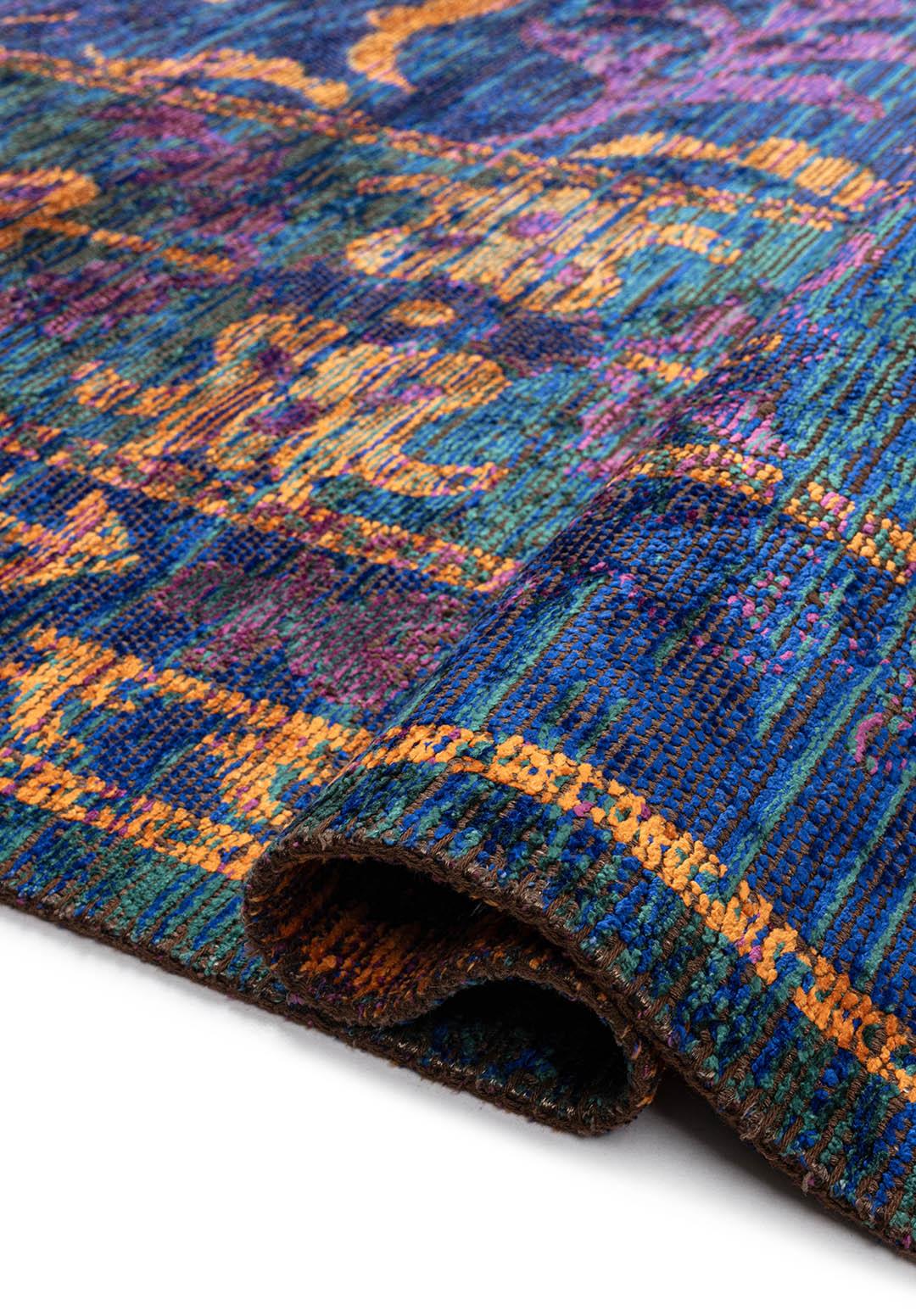 PALACE MOR - TURUNCU - SAKS MAVİSİ - KOYU YEŞİL HALI