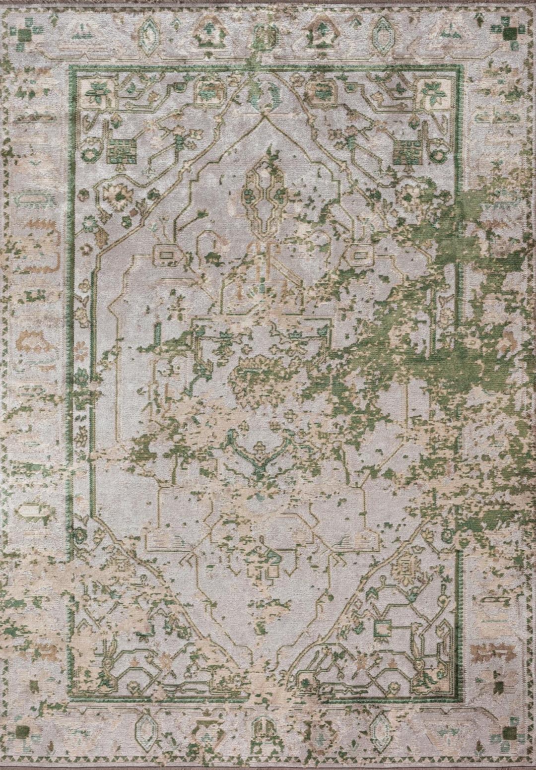 MONARCH ERA DARK BEIGE - FOREST GREEN - MINK - LIGHT CREAM RUG