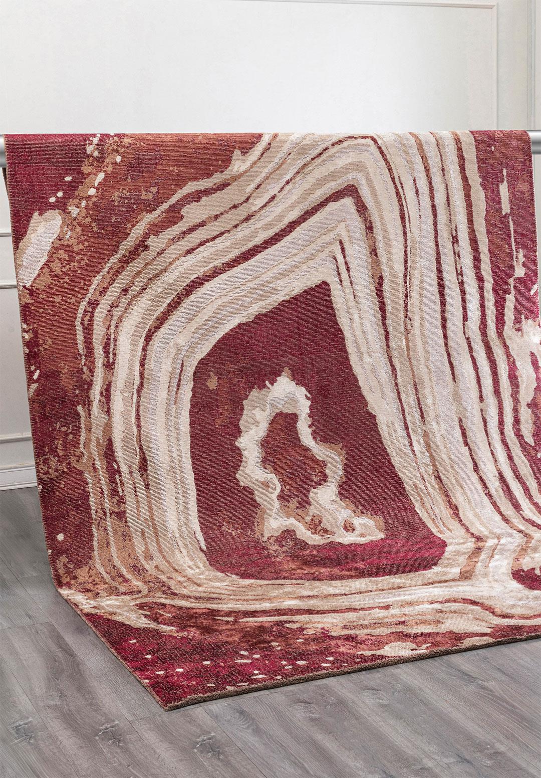 SMOKE CHERRY - MOCHA - BEIGE - BONE RUG