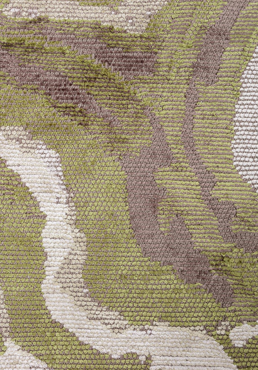SMOKE BONE - BEIGE - GREEN - DARK MINK RUG