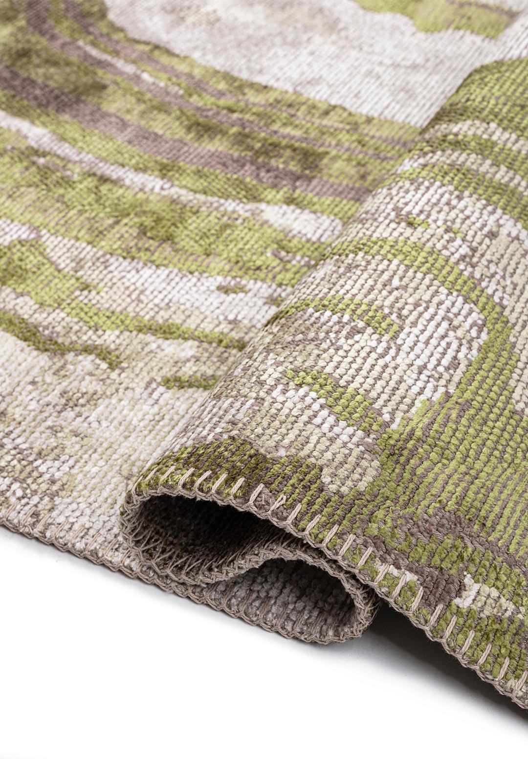SMOKE BONE - BEIGE - GREEN - DARK MINK RUG