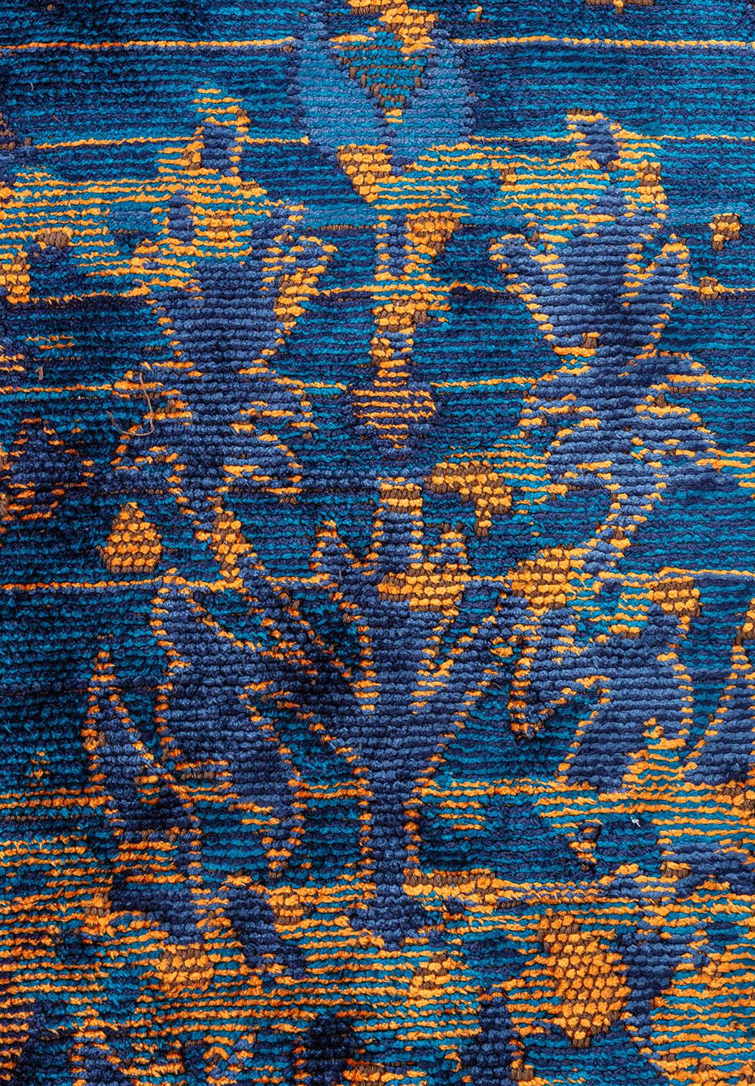 SPLENDOR ERA TURUNCU - CAM GÖBEĞİ - KOYU LACİVERT - LACİVERT HALI