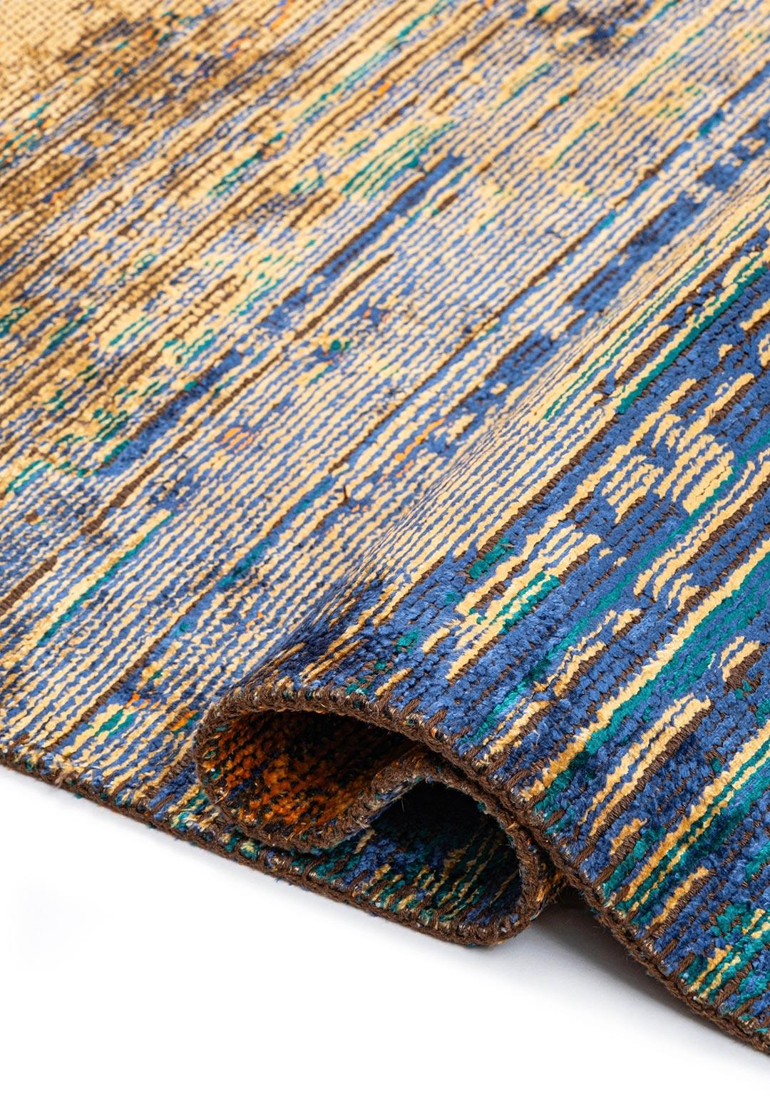 AURORA DARK TURQUOISE - NAVY BLUE - CHERRY - ORANGE - GOLD RUG