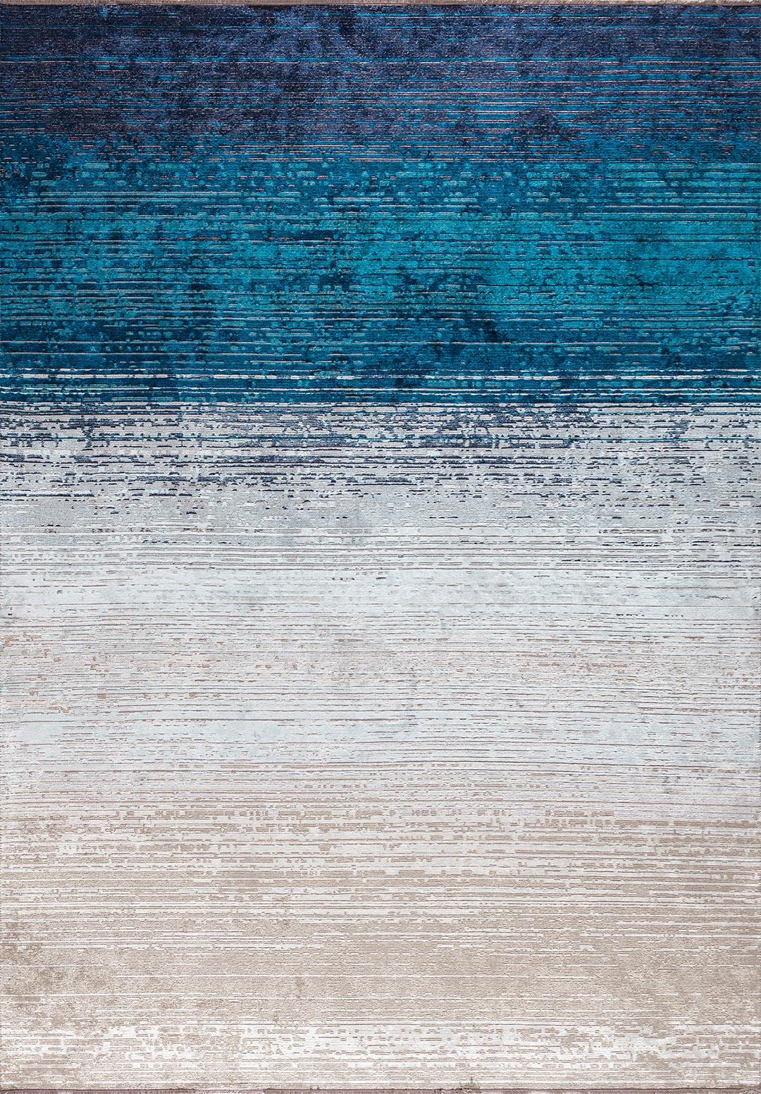 AURORA BEIGE - WHITE - CYAN - DARK NAVY - ICE BLUE RUG