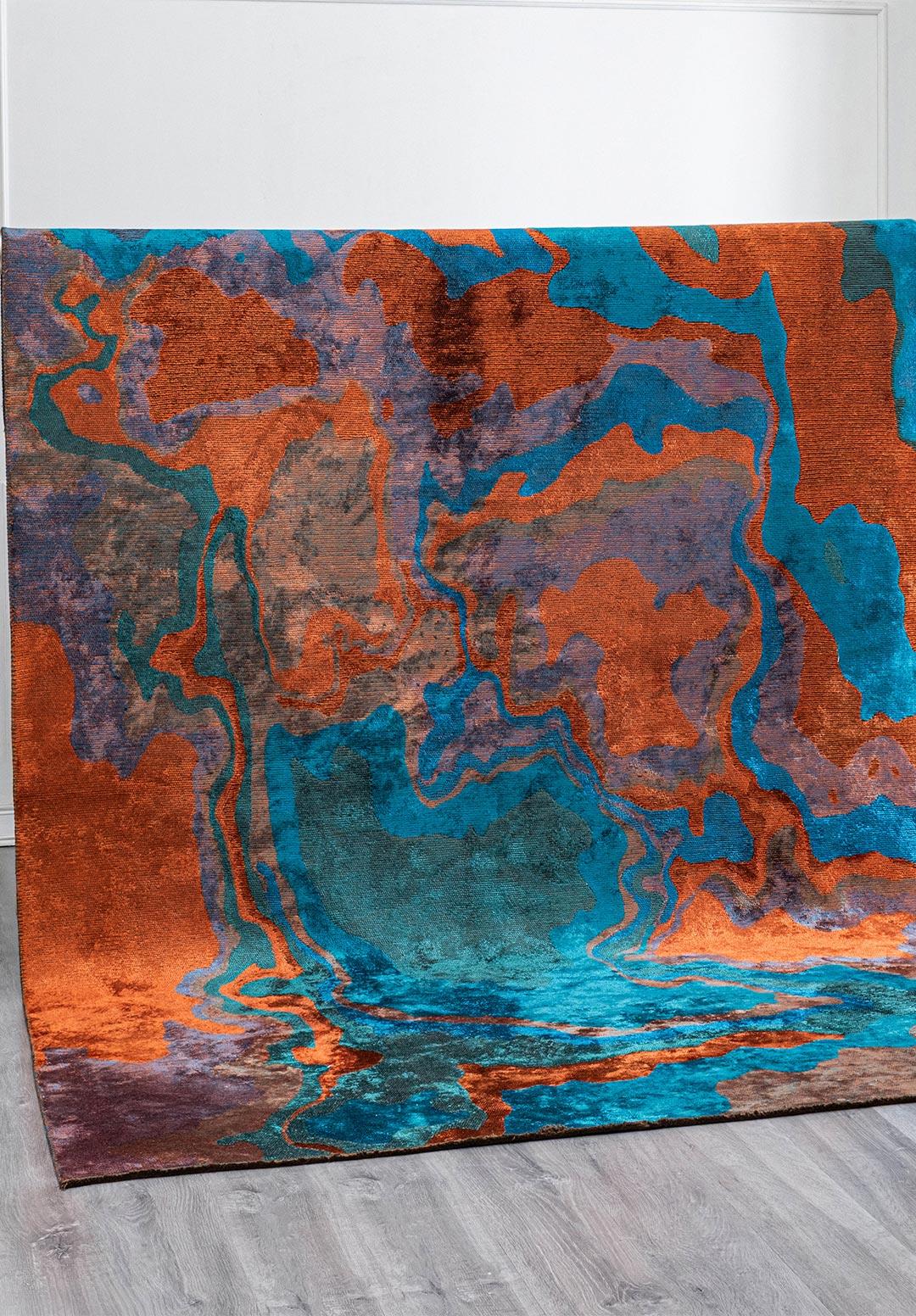 ISOLA PAS - CAM GÖBEĞİ - KOYU TURKUAZ - KOYU KAHVE HALI