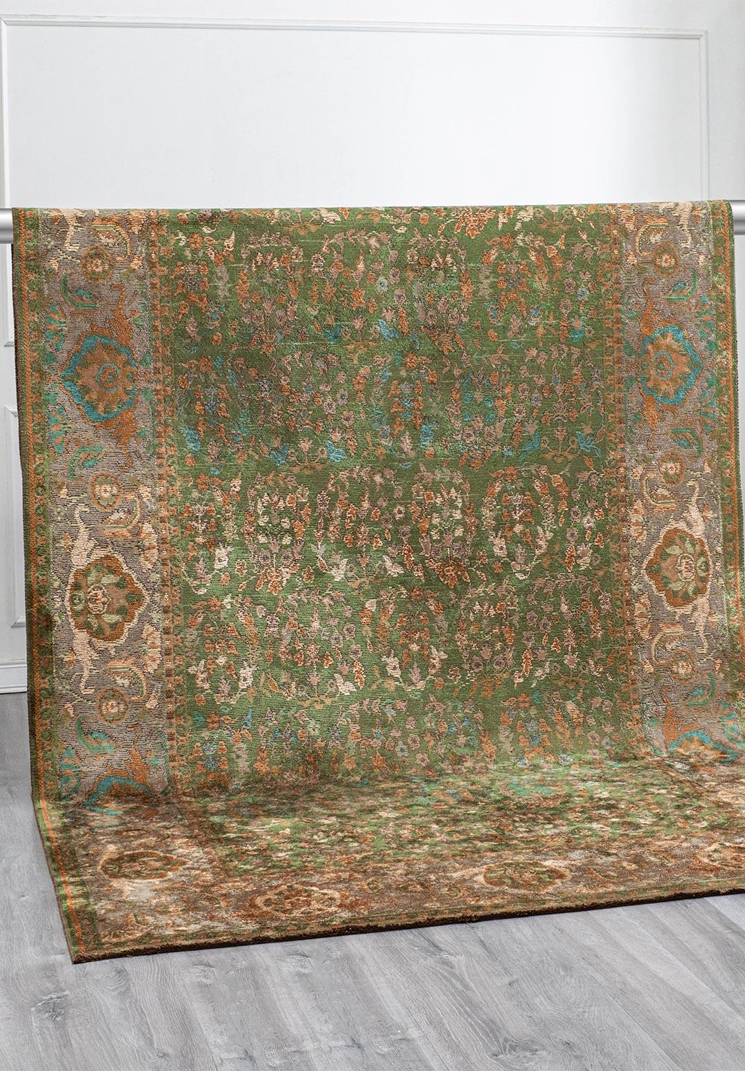 VINEA FOREST GREEN - DARK BEIGE - CACAO - KHAKI - DARK GREEN RUG