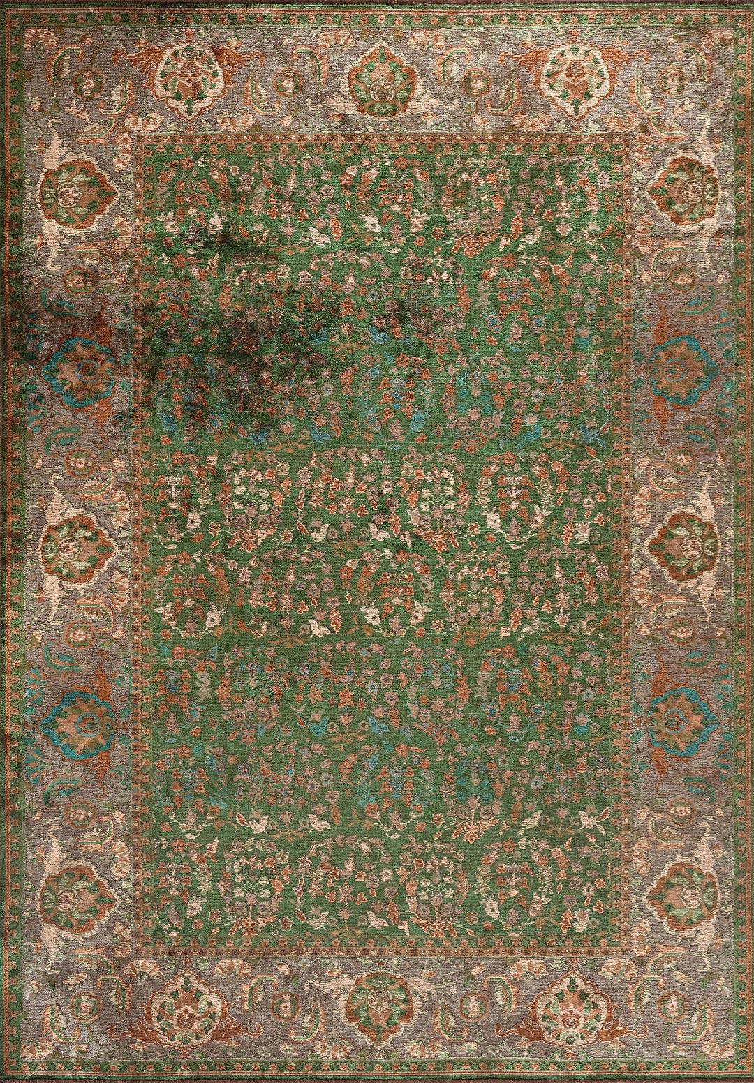 VINEA FOREST GREEN - DARK BEIGE - CACAO - KHAKI - DARK GREEN RUG
