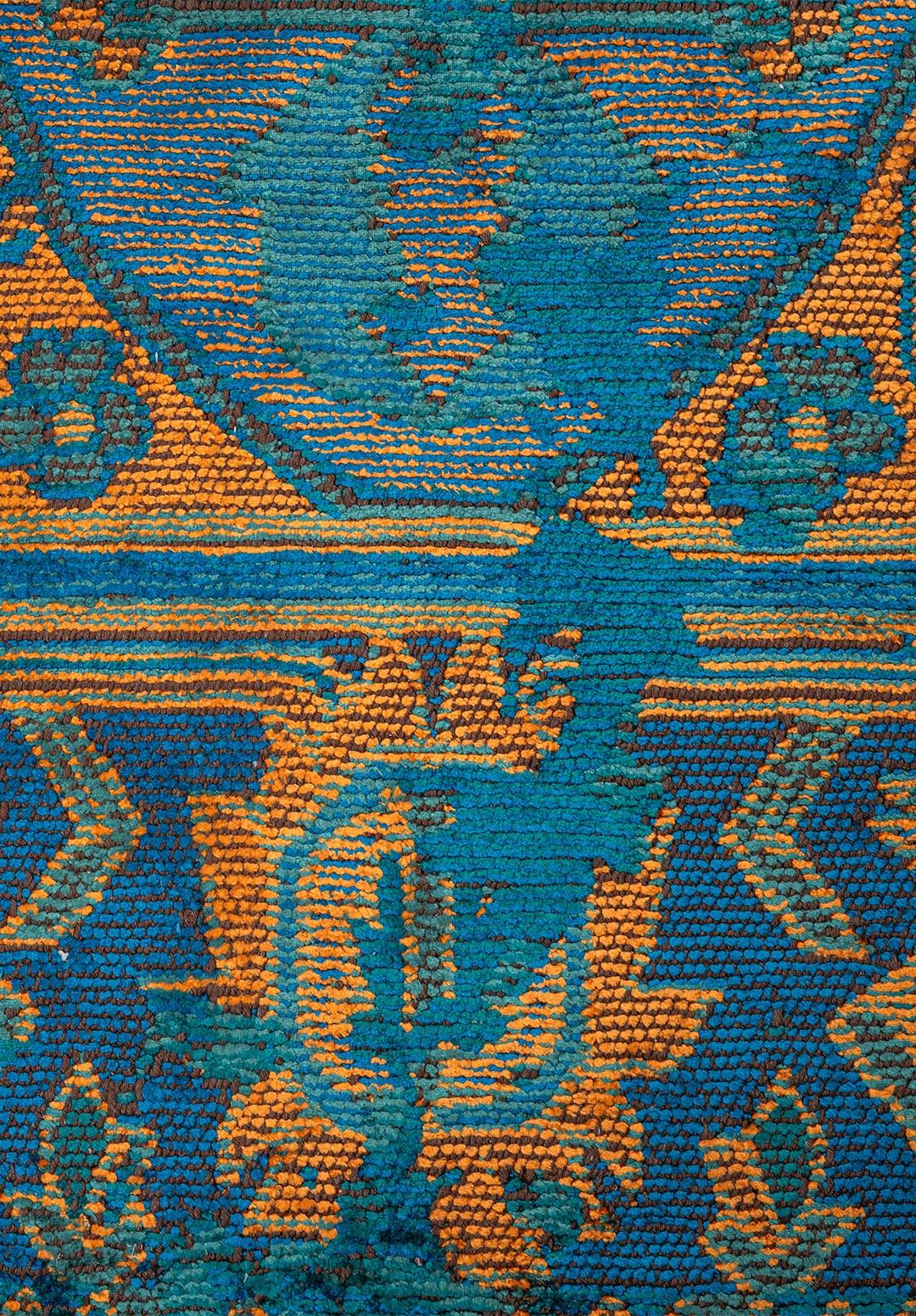 MONARCH ERA TURUNCU - KOYU YEŞİL - KOYU TURKUAZ - CAM GÖBEĞİ HALI