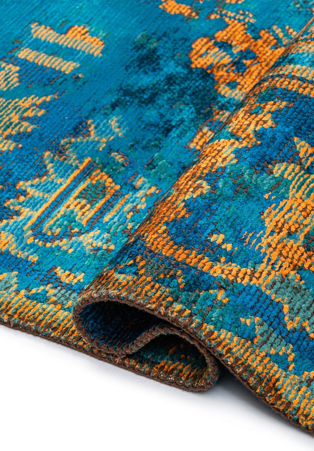 MONARCH ERA TURUNCU - KOYU YEŞİL - KOYU TURKUAZ - CAM GÖBEĞİ HALI