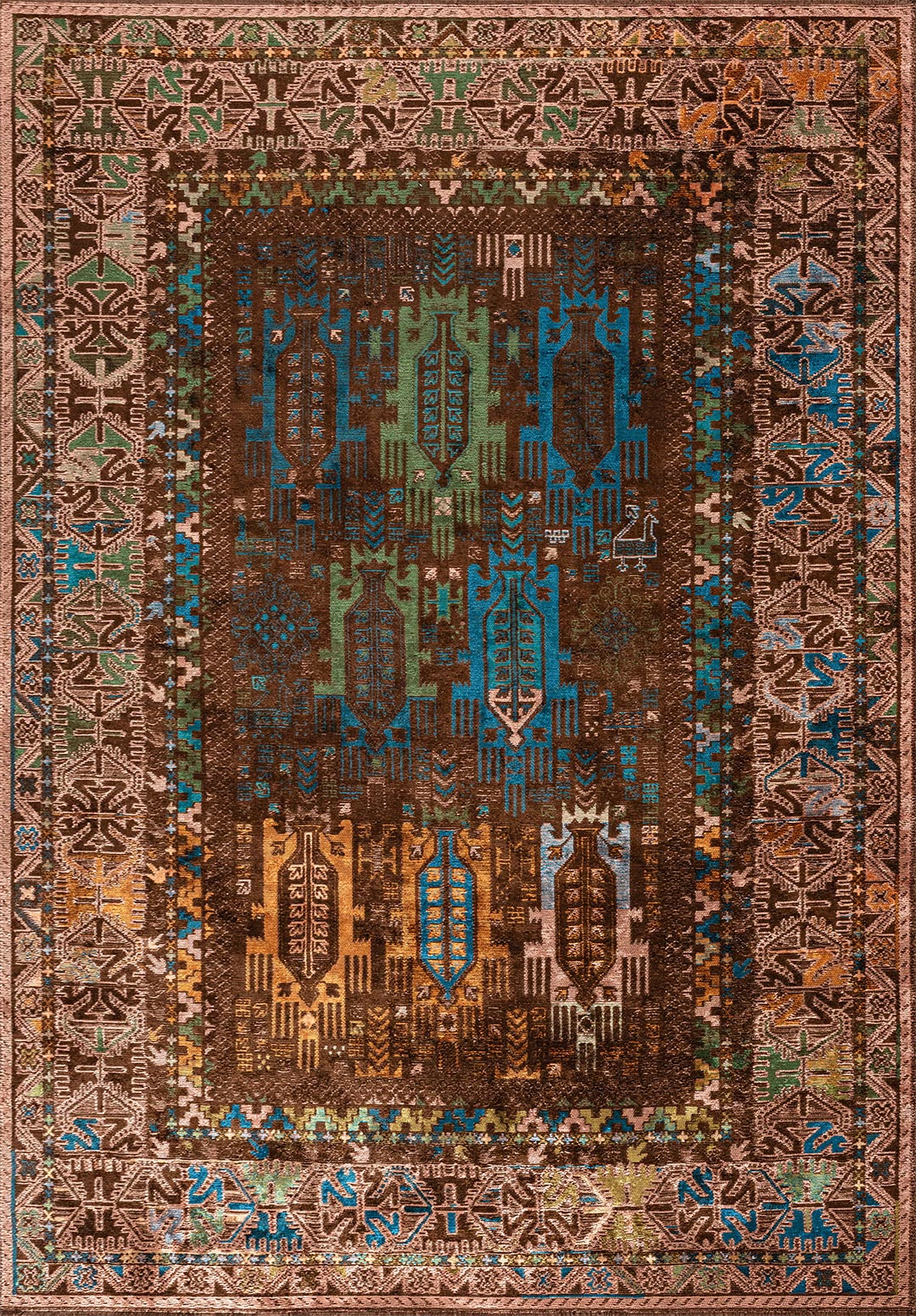 FOLK KOYU KAHVE - ORMAN YEŞİLİ - TURUNCU - AÇIK MERCAN - CAM GÖBEĞİ - KİVİ HALI