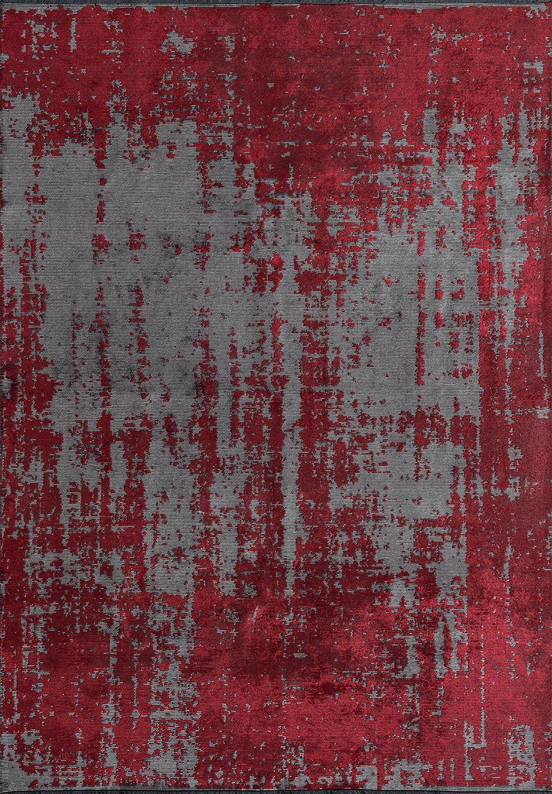 HORIZON KIRMIZI - GRİ 100X300 CM HALI