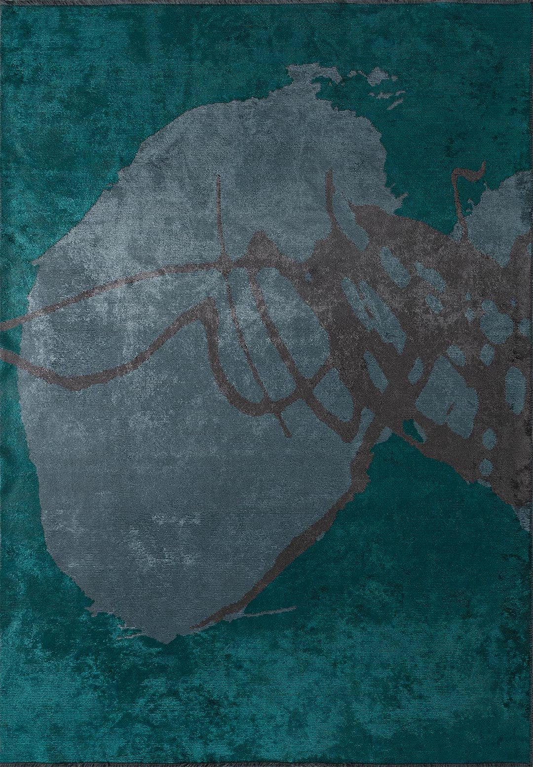 SOHO CHARCOAL - DARK TURQUOISE - PETROL RUG