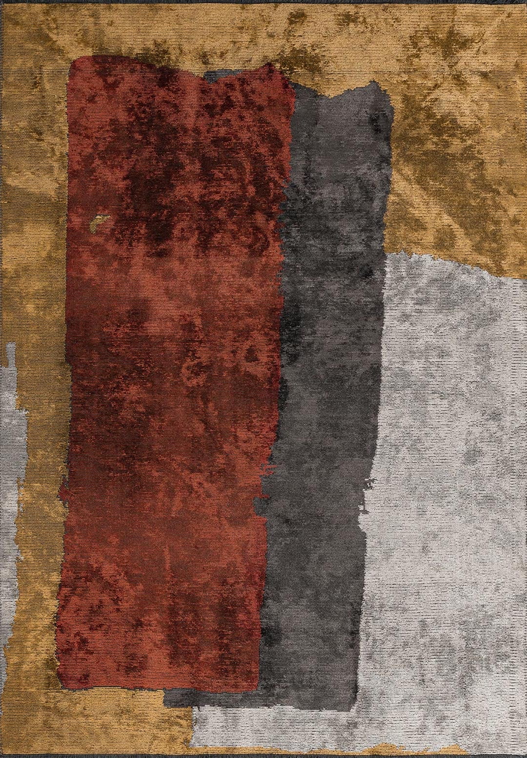 HAMBURG CHARCOAL - DARK TERRA - MUSTARD - LIGHT GREY RUG