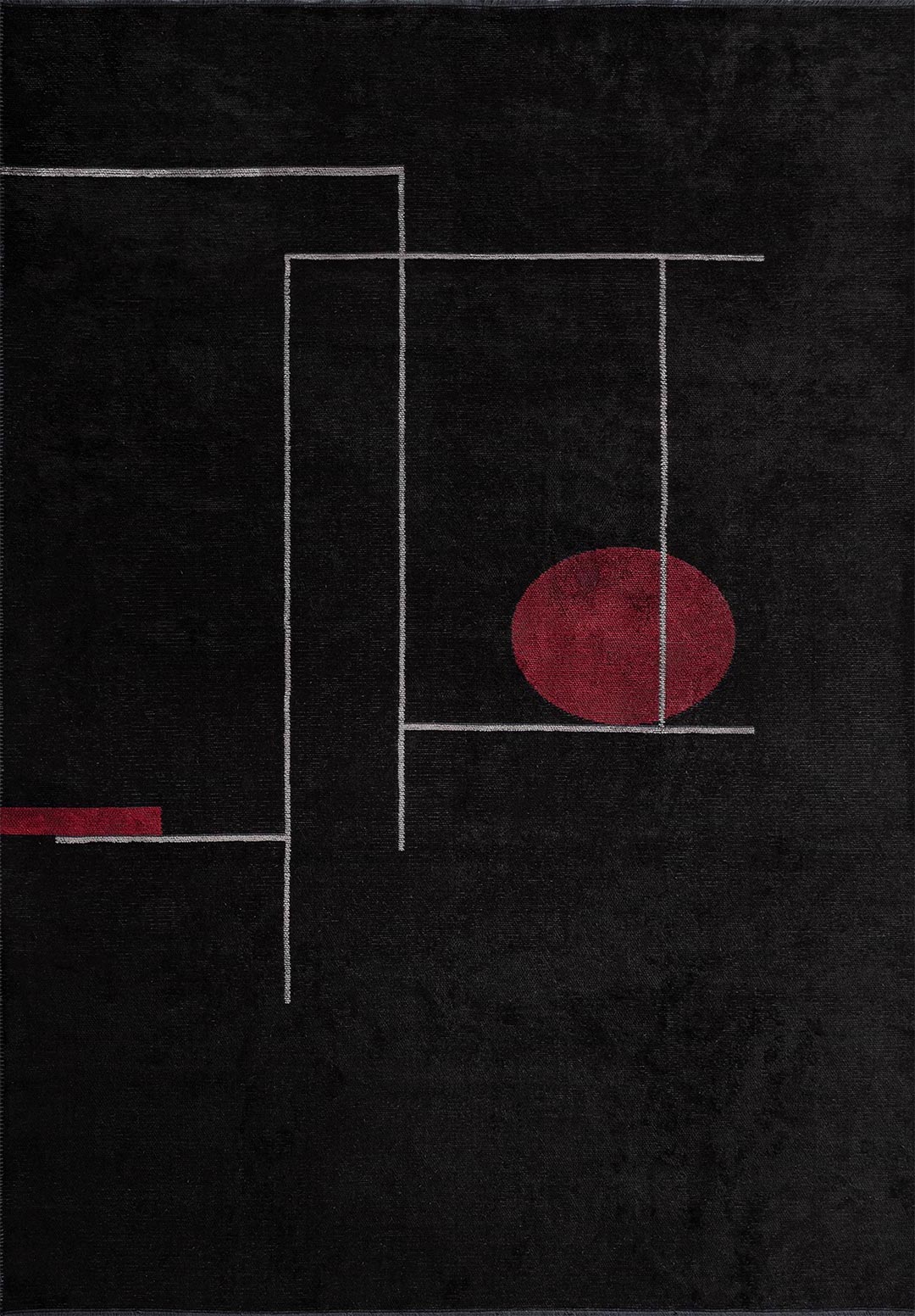 CIRCUS LIGHT GREY - BLACK - RED RUG - 1