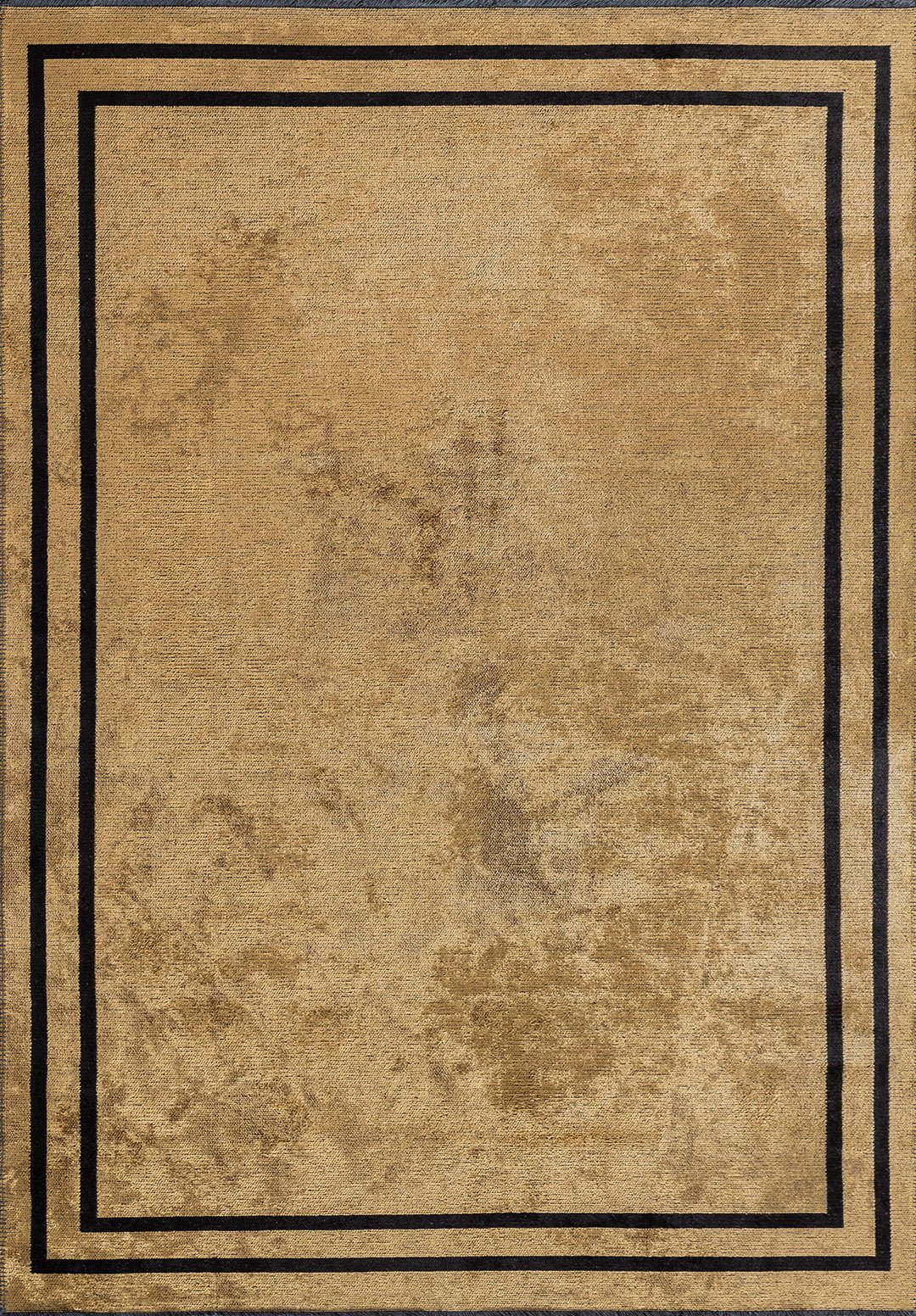 PARALLEL BORDER GOLD - BLACK RUG - 1