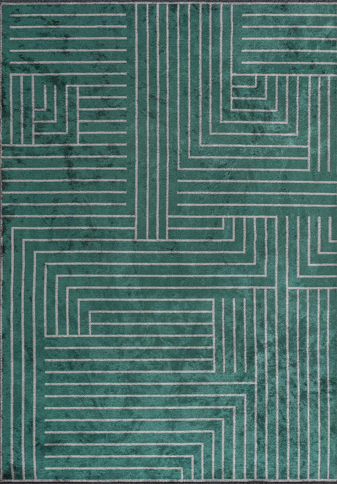 TRAP LIGHT GREY - DARK GREEN RUG