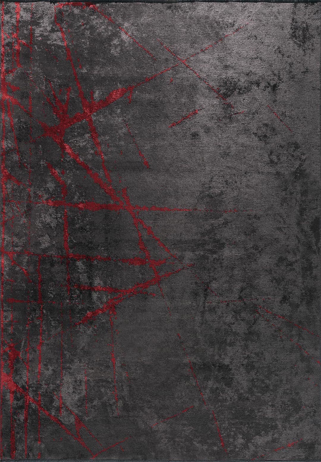 CRACK RED - CHARCOAL RUG - 1