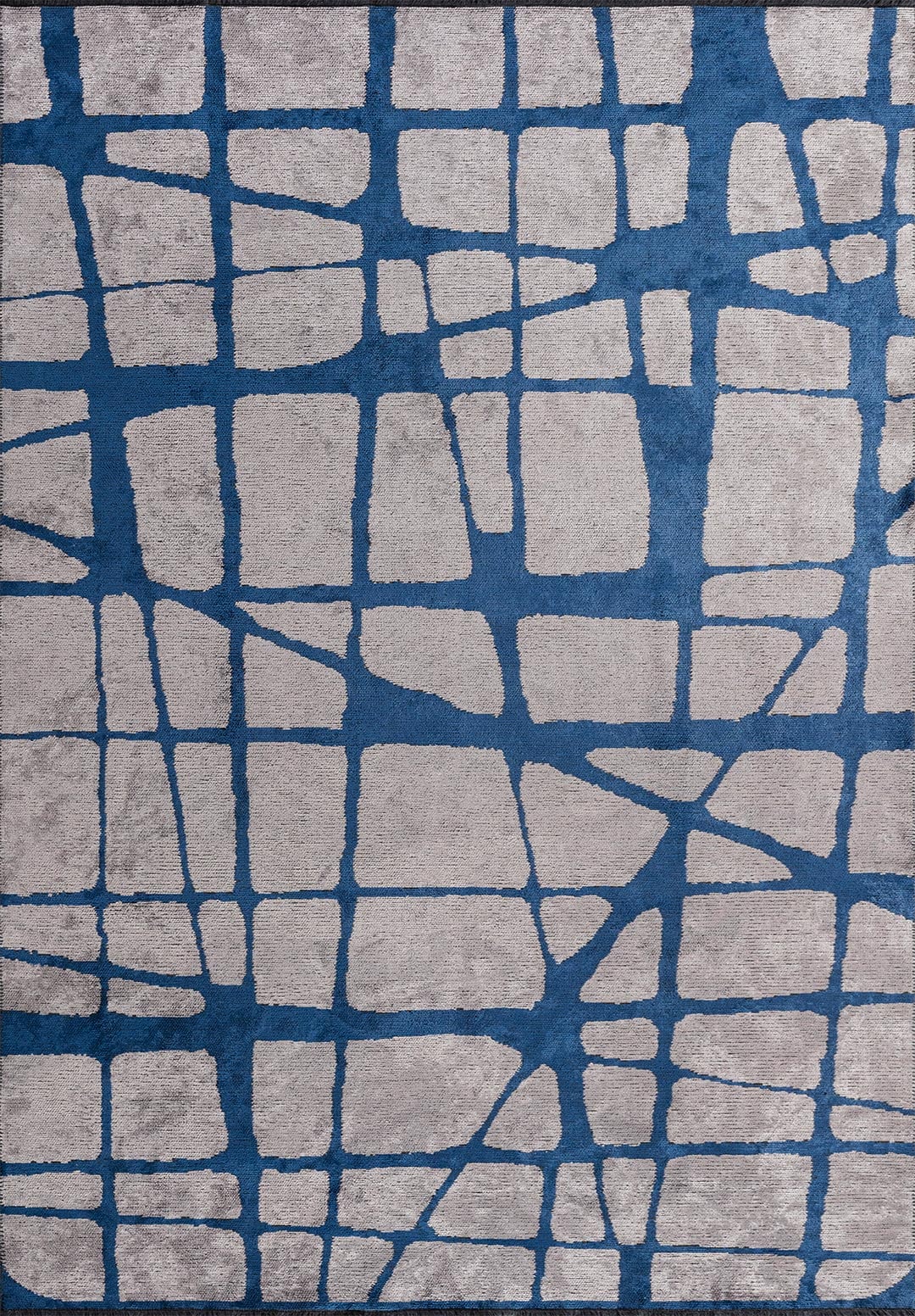 WEB NAVY BLUE - LIGHT GREY RUG