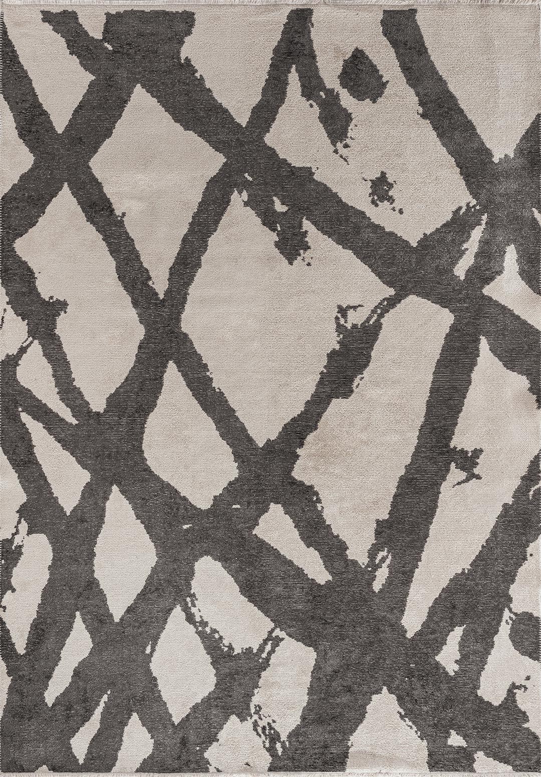 BRANCH CHARCOAL - ECRU RUG - 1