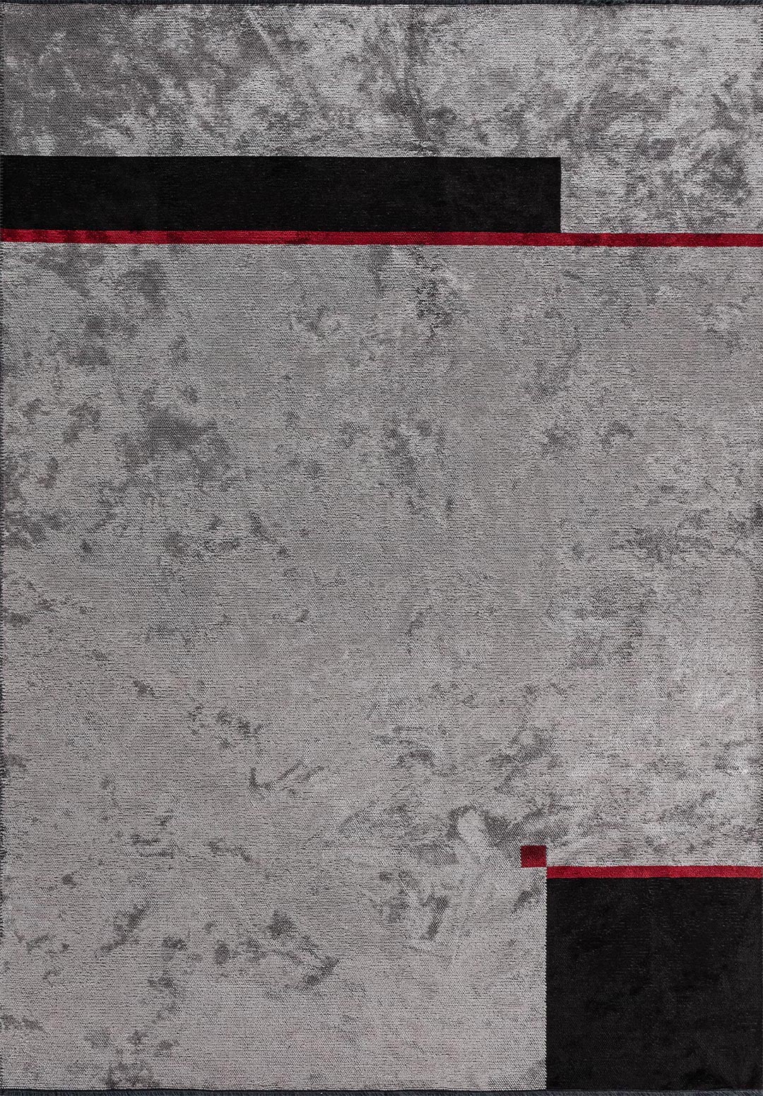 ZONE BLACK - RED - LIGHT GREY RUG