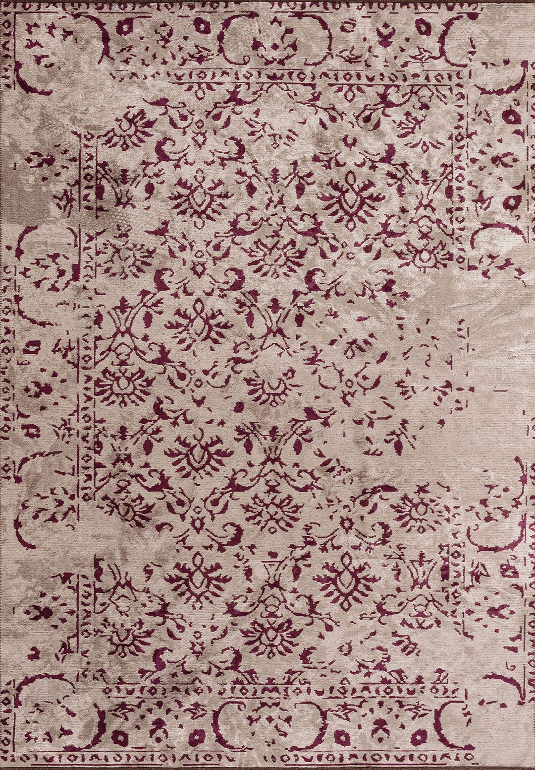 EMPERIA DARK DAMSON - LIGHT CREAM RUG - 1