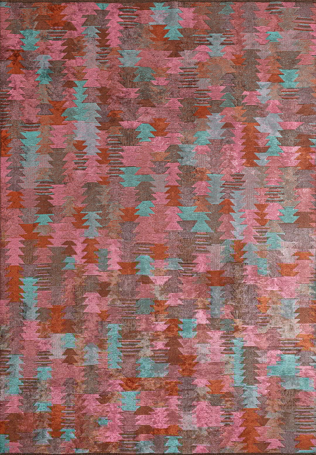 CLAN TURQUOISE - RUST - PINK RUG - 1