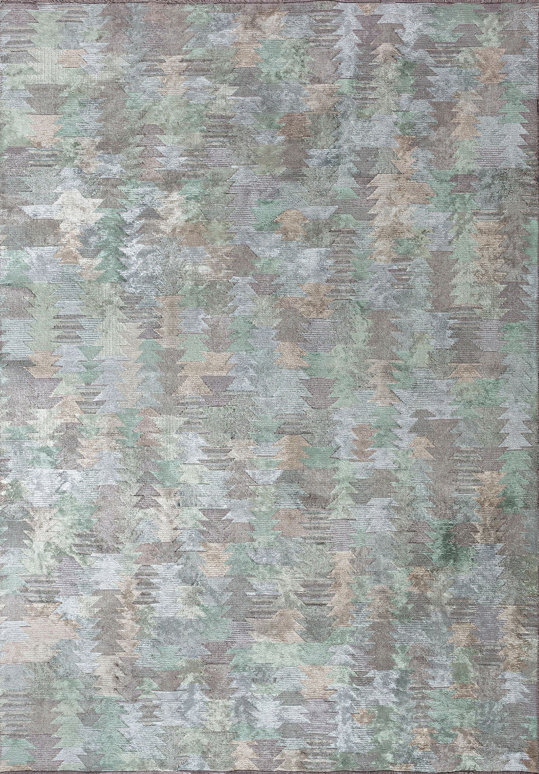 CLAN BEIGE - RIVER GREEN - ICE BLUE RUG - 1