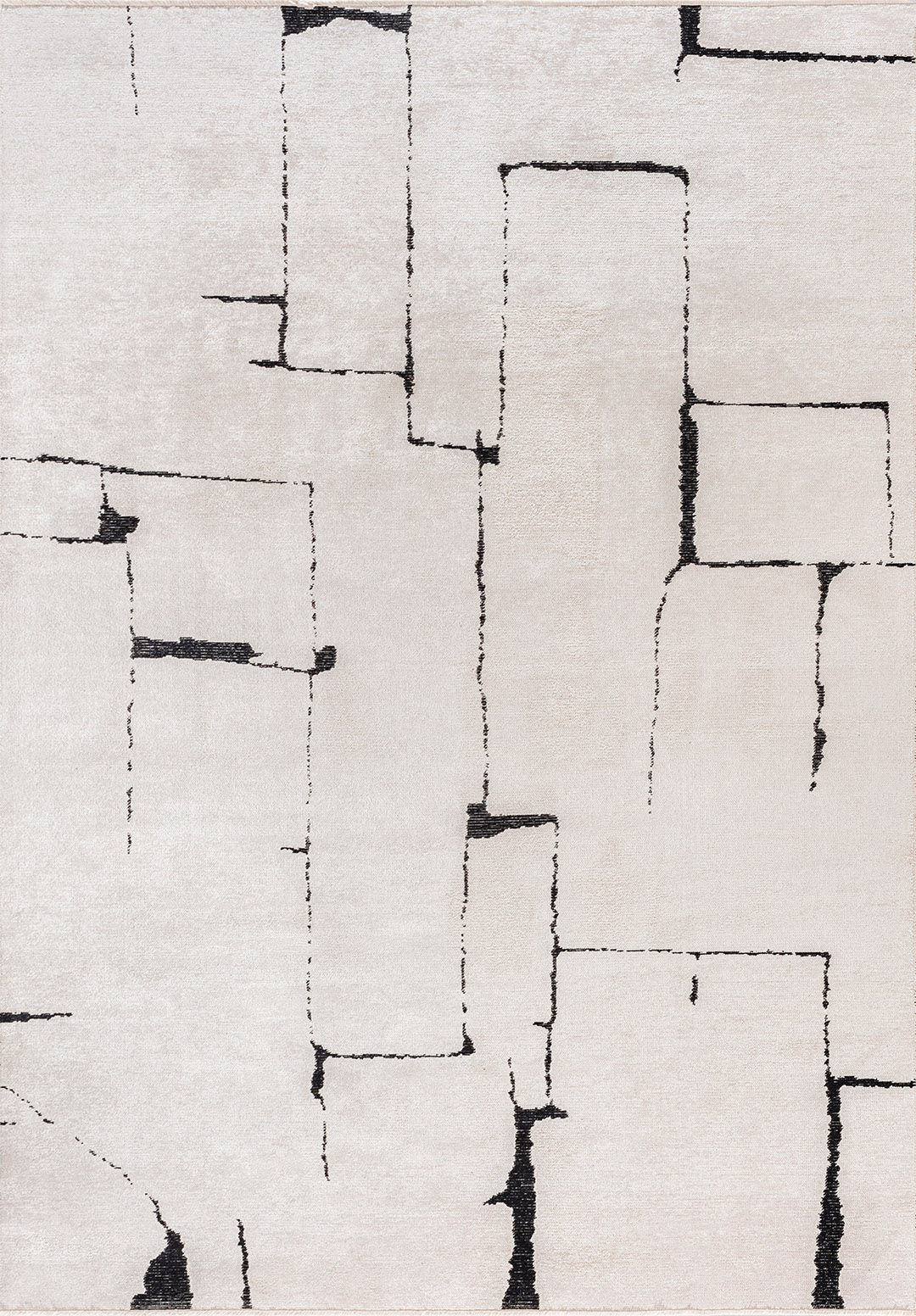 TRACE BLACK - ECRU RUG - 1