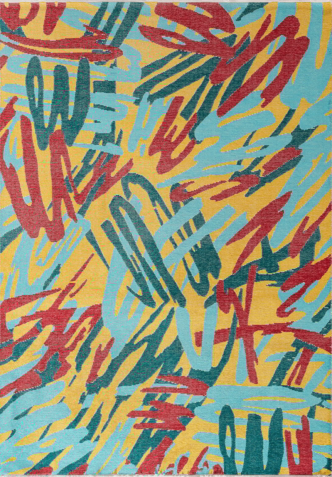 CARNIVAL RED - TURQUOISE - DARK TURQUOISE - YELLOW RUG - 1