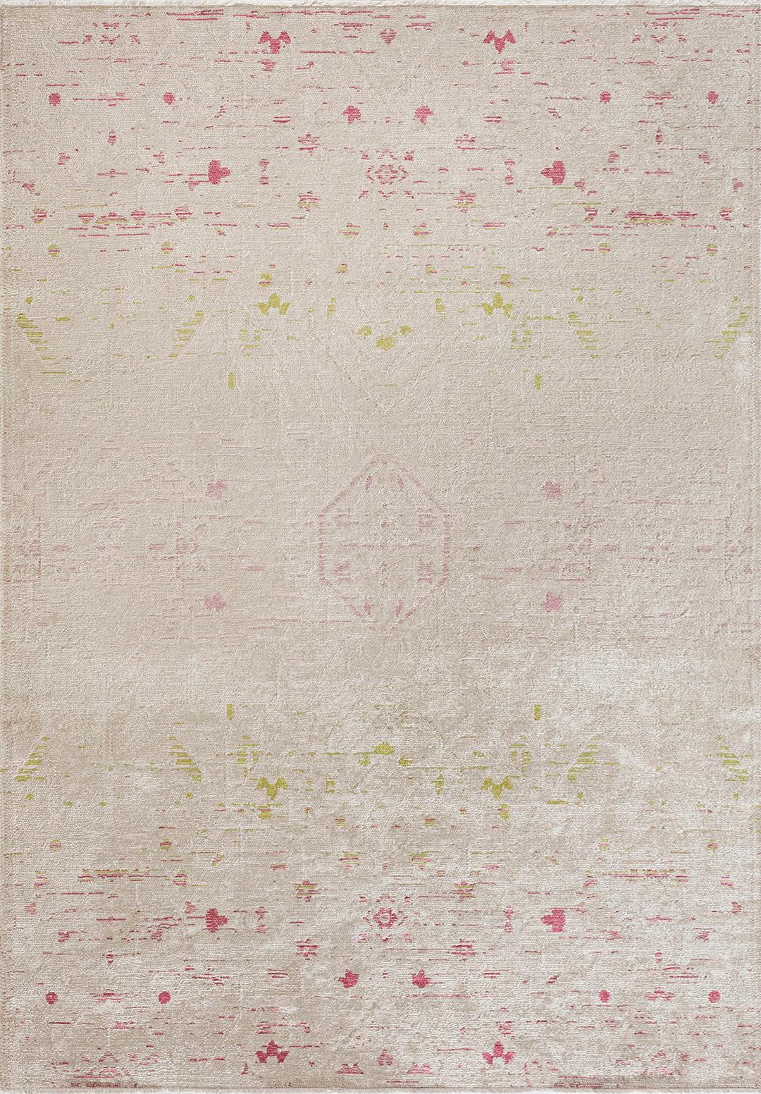 FLEUR CREAM - CREAM - ROSE - OLIVE GREEN - DAMSON RUG - 1