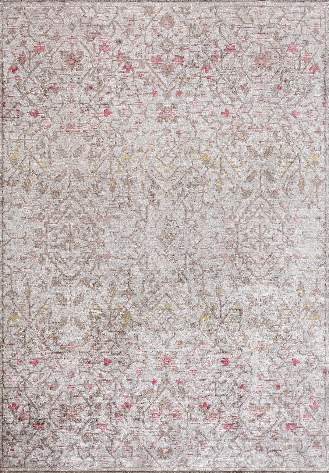 FLEUR BONE - NOUGAT - ROSE - OLIVE GREEN - DAMSON RUG - 1