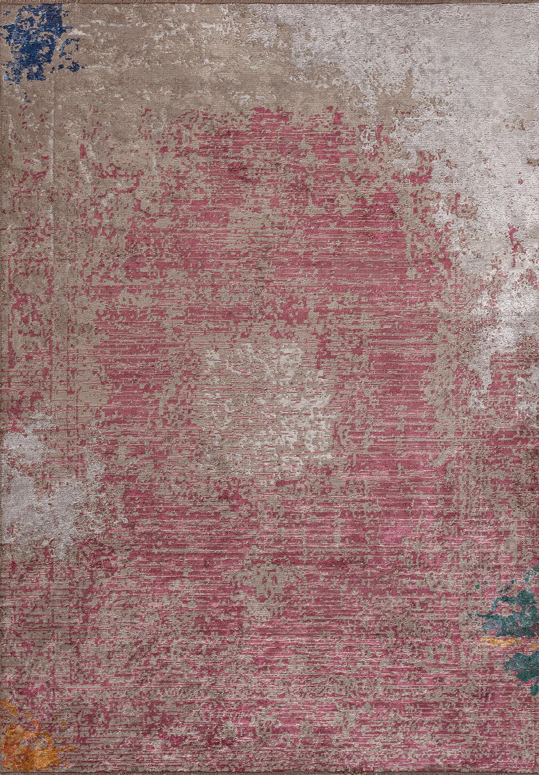 MEDALLION BONE - BEIGE - ROSE - MUSTARD - DARK GREEN - NAVY BLUE RUG - 1