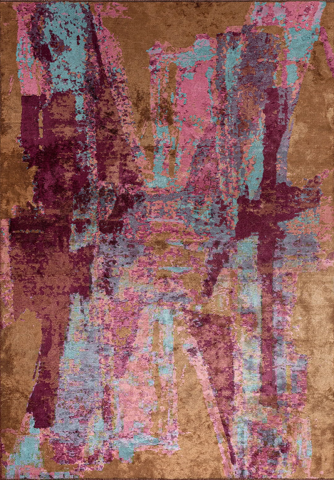 NICE TURQUOISE - DARK DAMSON - PINK - CACAO RUG