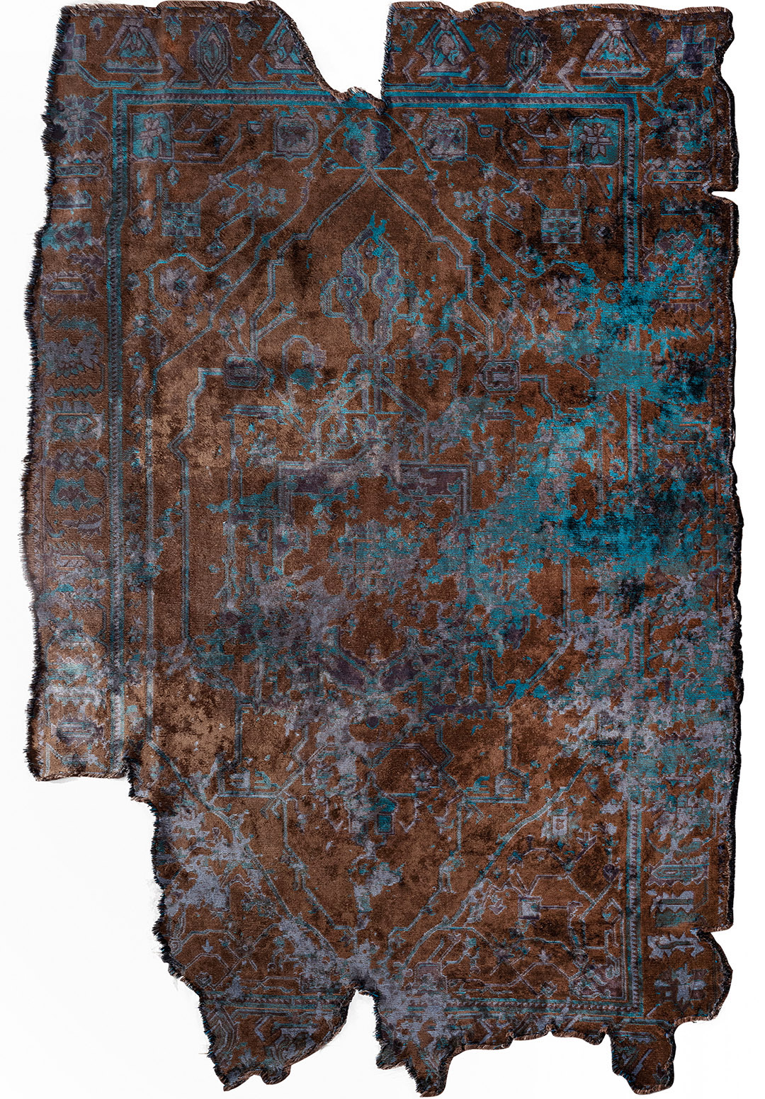 MONARCH ERA NAVY BLUE - CYAN - DARK NAVY - DARK BROWN RUG - 1