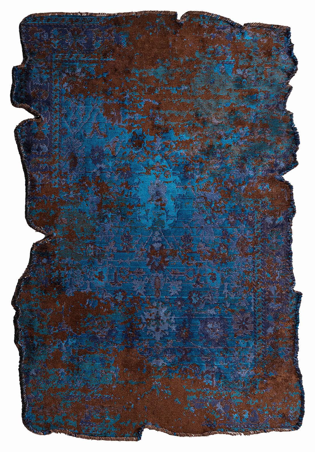 SPLENDOR ERA DARK BROWN - CYAN - DARK NAVY - NAVY BLUE RUG - 1