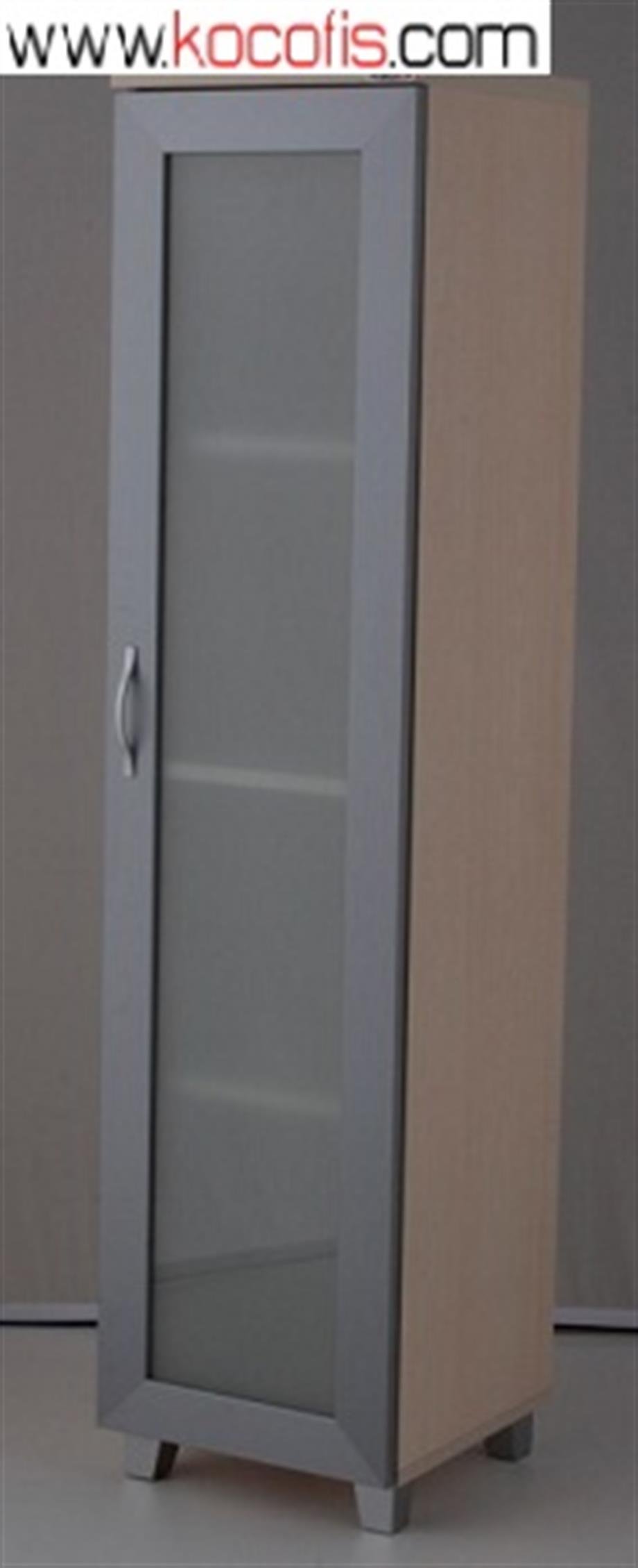 160lık Yarım Boy Cam Kapaklı Dolap